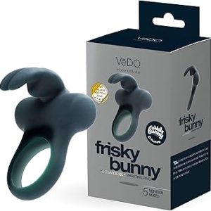 VeDO Frisky Bunny Vibrating Ring Black Pearl