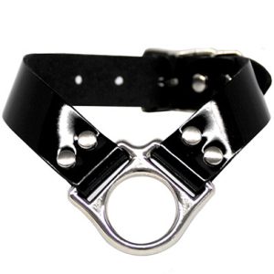 Kookie Patent Leather Collar With Halter Ring