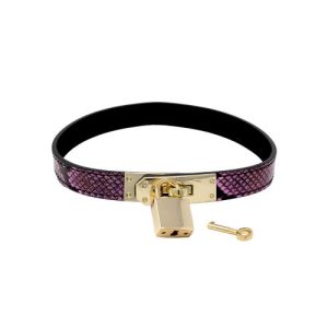 Nobü Fetish CL8 Padlock Collar Black & Pink