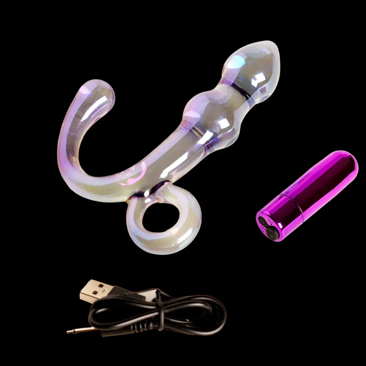 Orchid Pulse Glass Plug with Bullet Vibe - Image 2