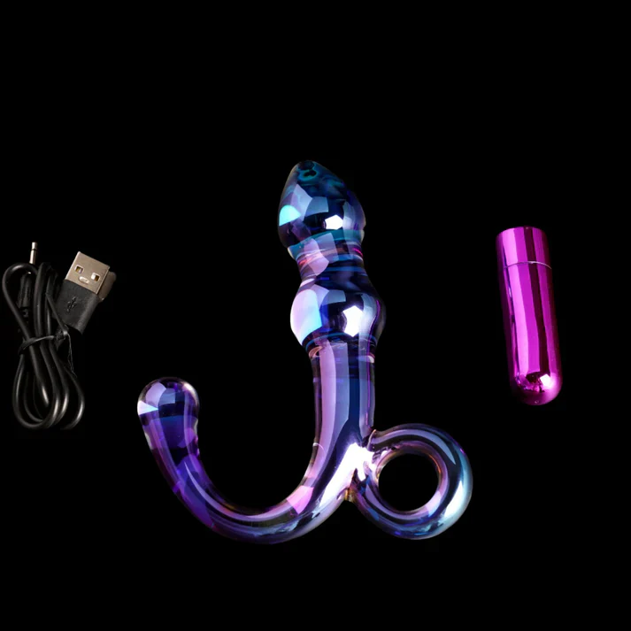 Orchid Pulse Glass Plug with Bullet Vibe - Image 4