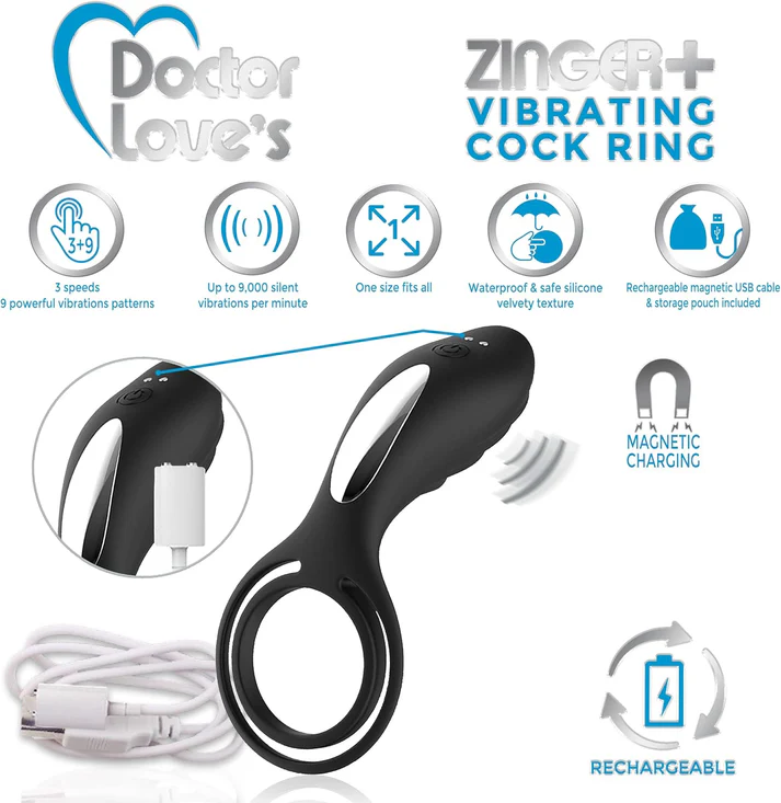 Doctor Love Zinger Vibrating Ring Black - Image 3