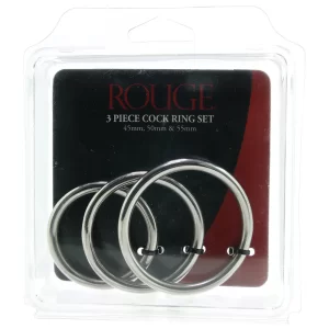 Rouge Stainless Steel 3 Piece Cock Ring Set