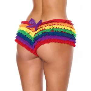 Coquette Rainbow Ruffle Booty Short
