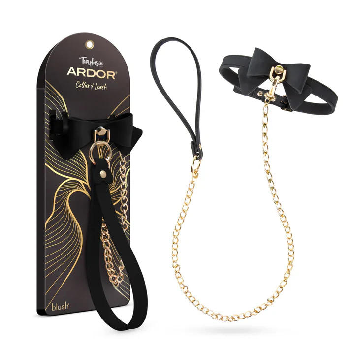 Temptasia® Ardor® Collar & Leash Black Bow