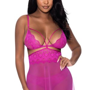 Exposed Berrylicious Mesh Babydoll