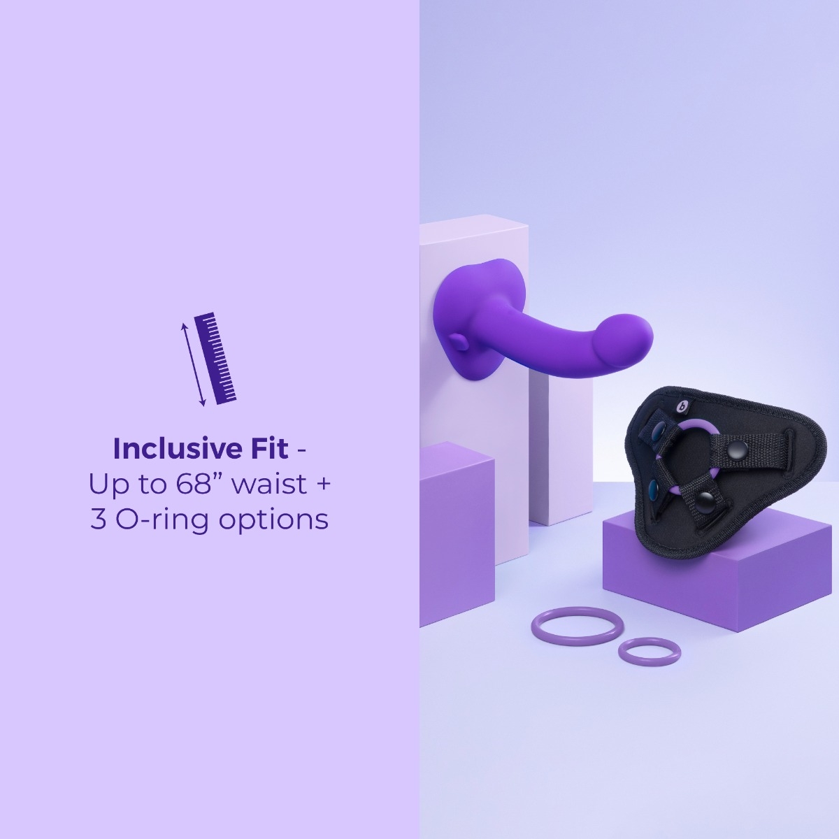 B-Vibe Vibrating Curved Strap-On Kit - Image 5